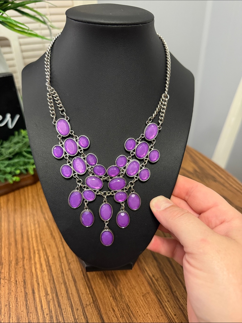 Purple Chandelier Necklace